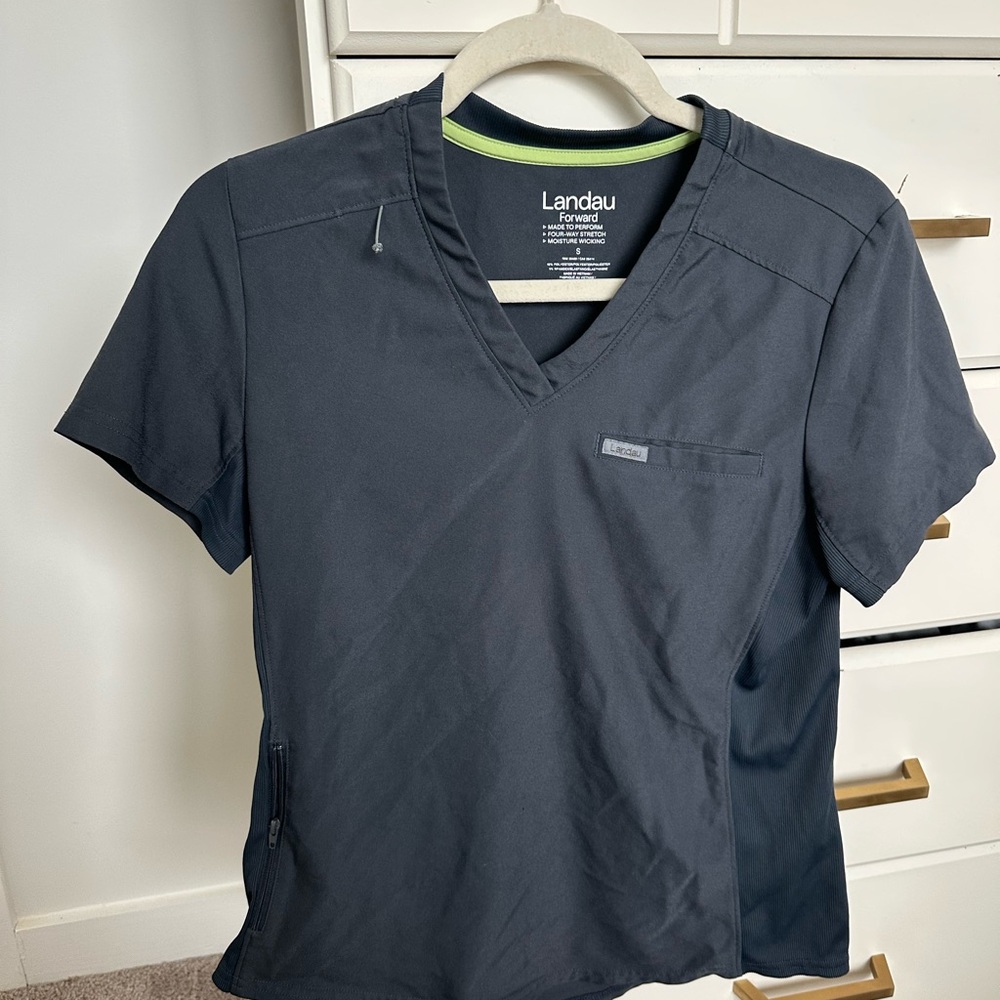 Landau Women’s Charcoal Gray Scrub Top